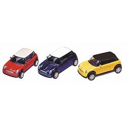 Foto van Modelauto mini cooper 7 cm blauw - speelgoed auto's