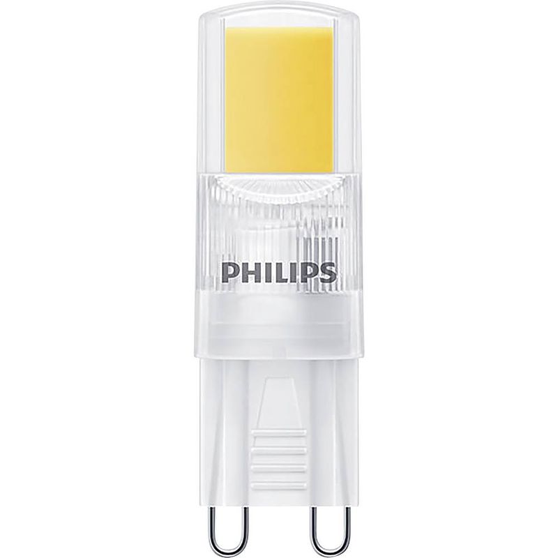 Foto van Philips lighting 871951430401700 led-lamp energielabel e (a - g) g9 speciale vorm 2 w = 25 w warmwit (ø x l) 15 mm x 48 mm 2 stuk(s)