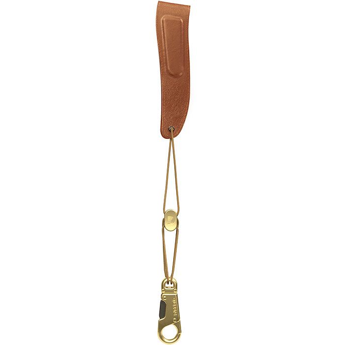 Foto van D'saddario woodwinds dwlsbr-lg padded leather neck strap brown brass voor tenor of bariton sax