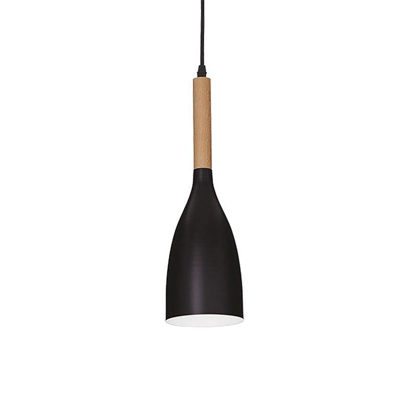 Foto van Ideal lux manhattan - moderne zwarte hanglamp - e14 fitting - stijlvol design