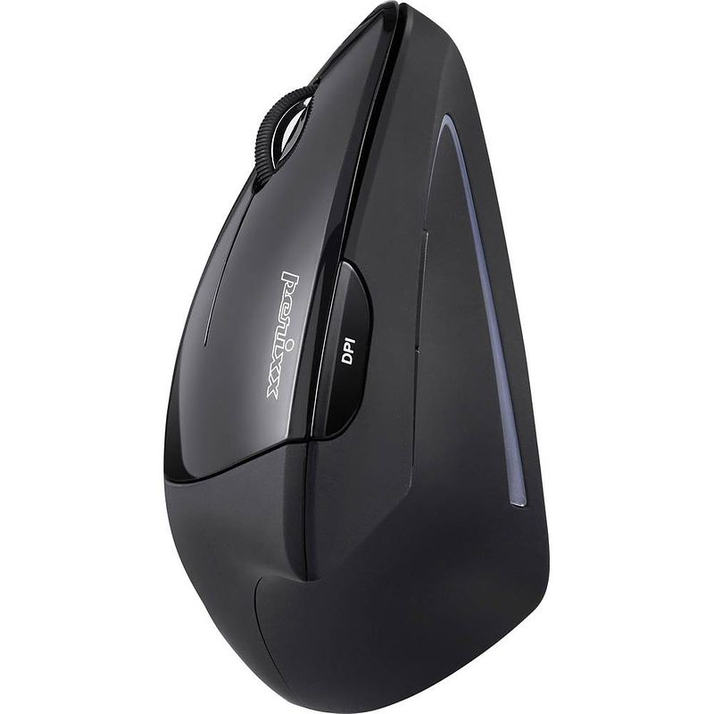 Foto van Perixx perimice-713l ergonomische muis usb optisch zwart 5 toetsen 2000 dpi ergonomisch