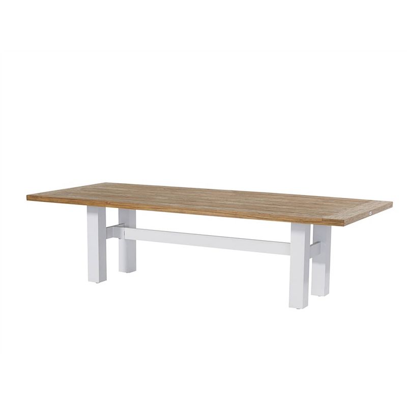 Foto van Hartman tuintafel sophie yasmani wit - bruin teak - 300 x 100cm