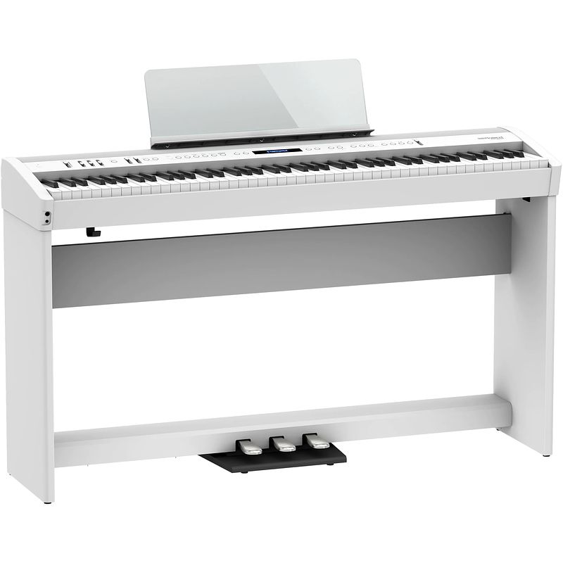 Foto van Roland fp-60x-wh digitale piano wit + onderstel wit + pedaal-unit