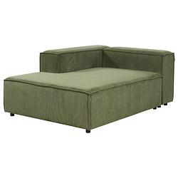 Foto van Beliani aprica - chaise longue-groen-corduroy