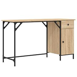 Foto van Vidaxl bureau 131x48x75 cm bewerkt hout sonoma eikenkleurig