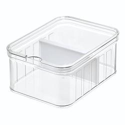 Foto van Idesign - opbergbox koelkast met vakken, 21.2 x 16.2 x 9.6 cm, kunststof, transparant - idesign crisp
