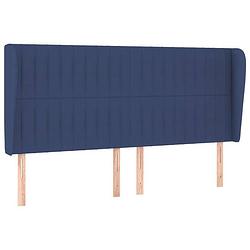 Foto van Vidaxl hoofdbord met randen 183x23x118/128 cm stof blauw