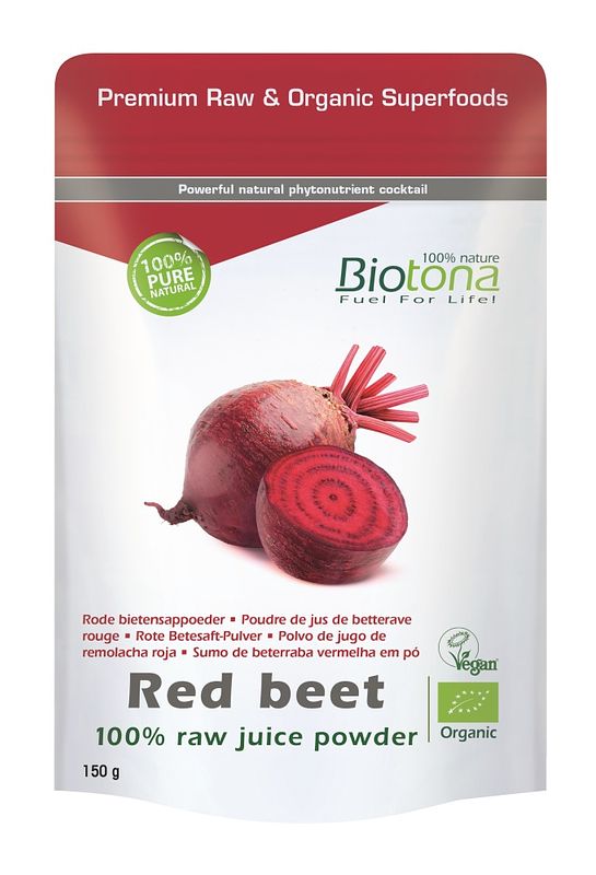 Foto van Biotona red beet 100% raw juice powder