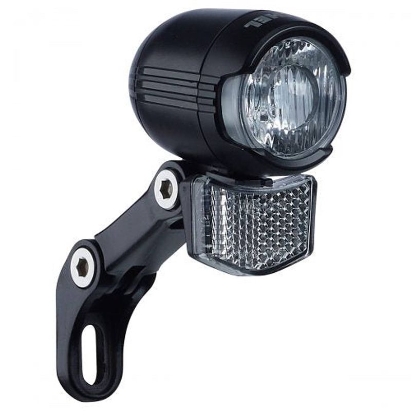 Foto van Buchel shiny 40 led koplamp naafdynamo aan uit 40 lux