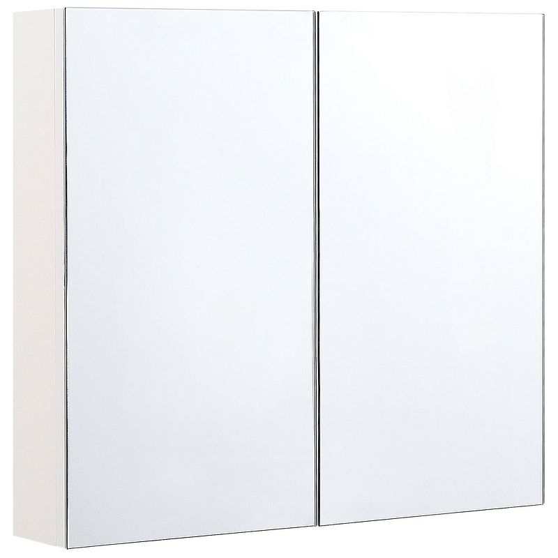 Foto van Beliani navarra - badkamerkast met spiegel-wit-multiplex