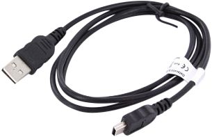 Foto van Mobiparts usb a naar mini usb kabel 1m kunststof zwart