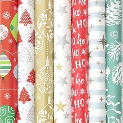 Foto van Kerstmis kerstpapier - cadeaupapier - inpakpapier voor kerstmis - k649 - 2 meter x 70 cm - 7 rollen