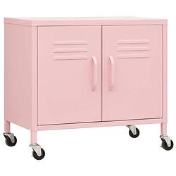 Foto van The living store kast staal - 60x35x56cm - roze - verstelbaar schap