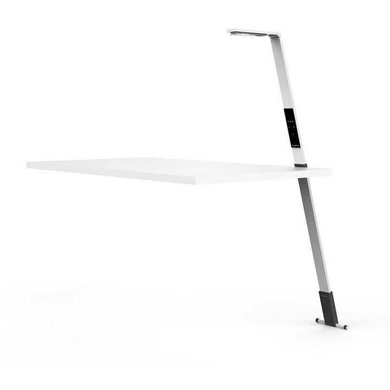 Foto van Luctra® flex design vloerlamp led - dimbaar - oplaadbare batterij - 25 uur runtime - draagbaar - wit aluminium