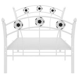 Foto van Infiori bedframe met voetbaldesign metaal wit 90x200 cm