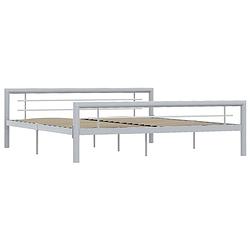 Foto van The living store metalen bedframe - metalen bedframe geschikt voor matras van 180 x 200 cm - grijs en wit - totale