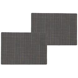 Foto van 4x stuks stevige luxe tafel placemats liso grijs 30 x 43 cm - placemats