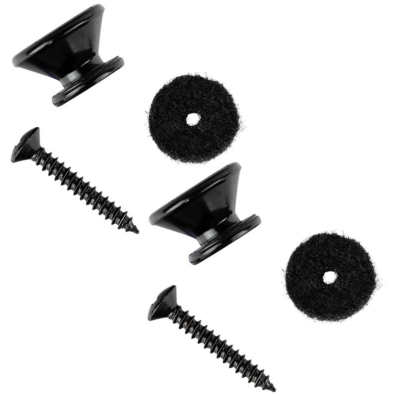 Foto van Ortega ostp2-bk strap pin pair black strap button met schroef (2 stuks)