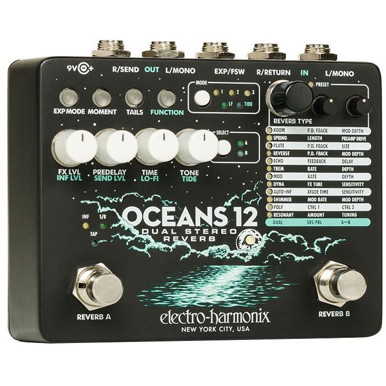 Foto van Electro harmonix oceans 12 dual stereo reverb effectpedaal