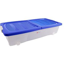 Foto van Opbergbox voor onder je bed - opberger met deksel - onderbedbox - onderbedbox 32 liter - blauw