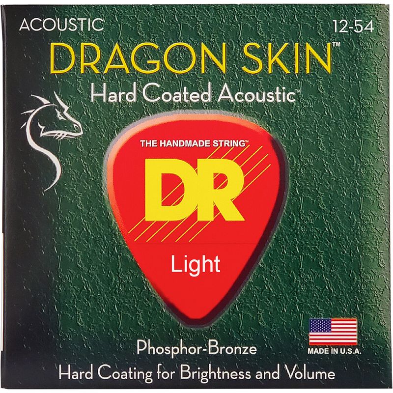 Foto van Dr strings dsa-12 dragon skin light 12-54 westerngitaarsnaren