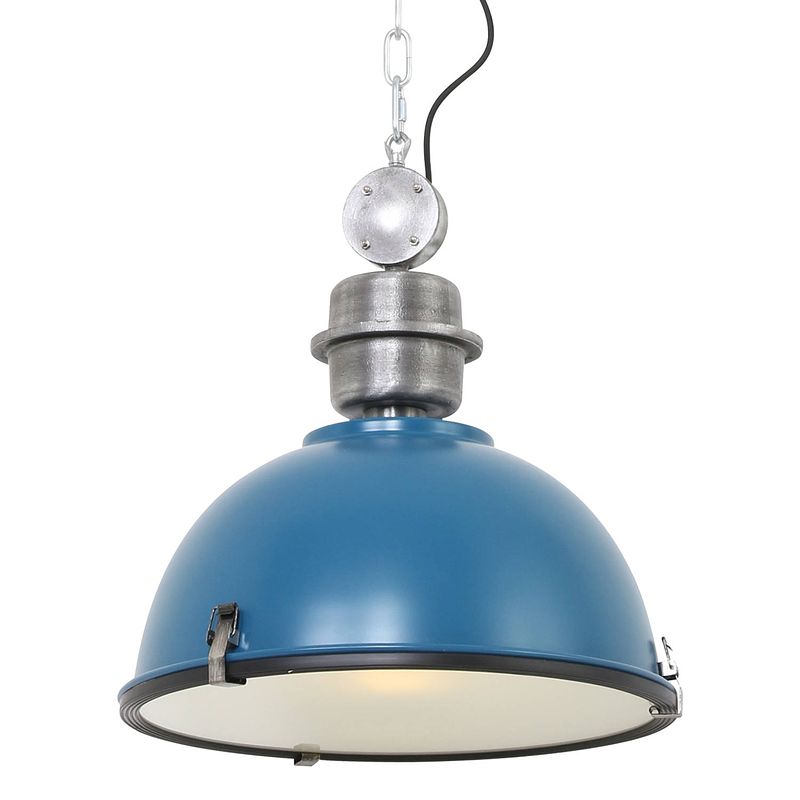 Foto van Industriële hanglamp - steinhauer - glas - industrieel - e27 - l: 42cm - voor binnen - woonkamer - eetkamer - blauw