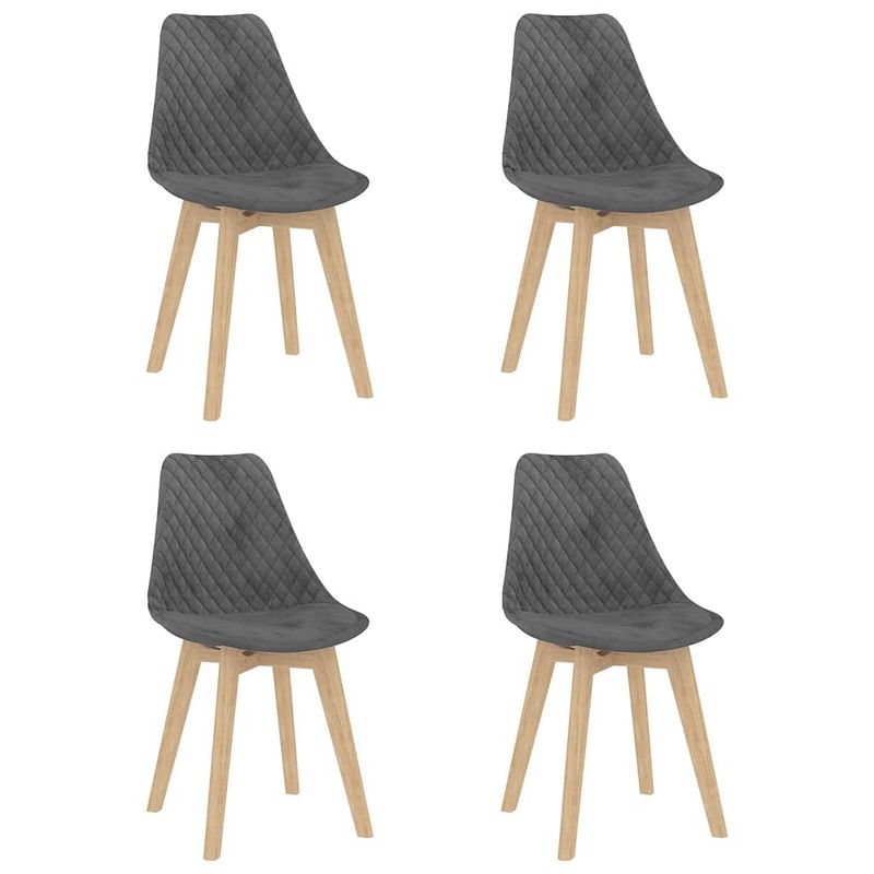 Foto van Vidaxl eetkamerstoelen 4 st fluweel grijs