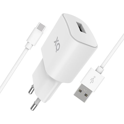 Foto van Xqisit telefoonlader usb-c naar usb-a (wit)