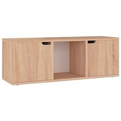 Foto van The living store televisiemeubel sonoma eiken - 88.5 x 27.5 x 30.5 cm - stabiele constructie