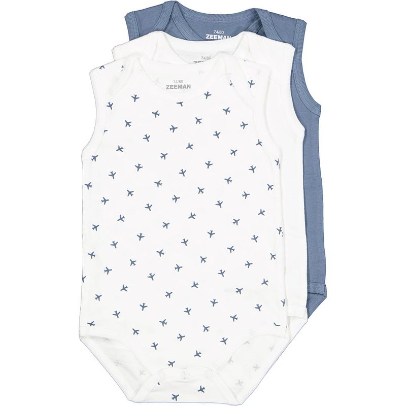 Foto van Baby romper mouwloos envelophals 3-pack