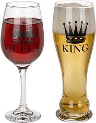 Foto van King & queen drinking glass set