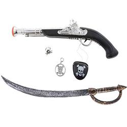 Foto van Verkleed speelgoed piraten zwaard en pistool met ooglapje - verkleedattributen