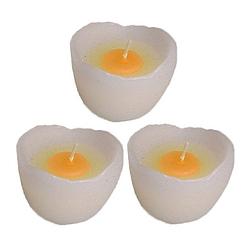 Foto van 3x witte eieren kaarsjes 5 cm - kaarsen