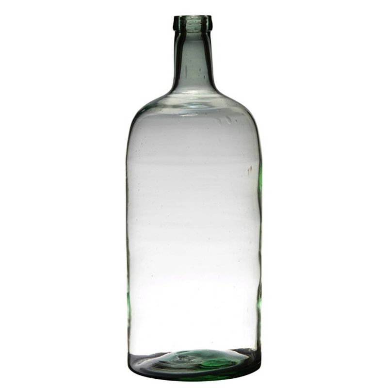 Foto van Luxe stijlvolle flessen bloemenvaas b19 x h50 cm transparant glas - vazen