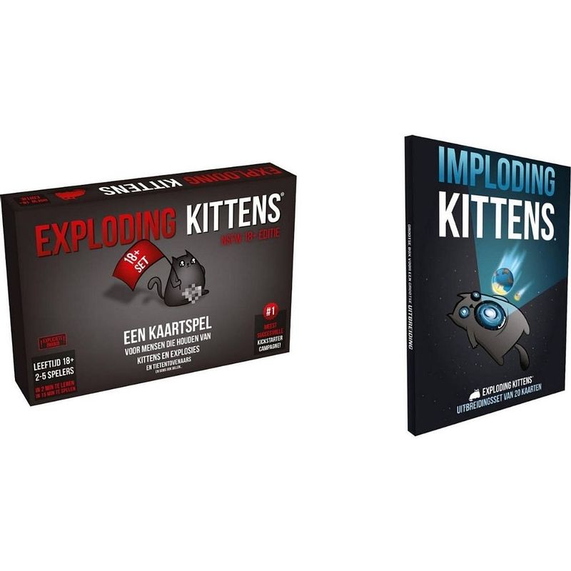 Foto van Spellenbundel - kaartspel - 2 stuks - exploding kittens nfsw nl (18+) & imploding kittens nl