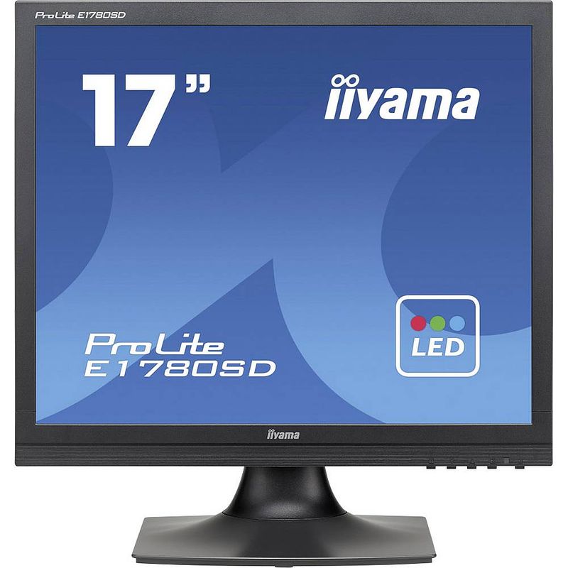 Foto van Iiyama prolite e1780sd-b1 led-monitor 43.2 cm (17 inch) energielabel e (a - g) 1280 x 1024 pixel sxga 5 ms vga, dvi tn led