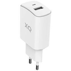 Foto van Xqisit telefoonlader 30w dual usb-a en usb-c (wit)