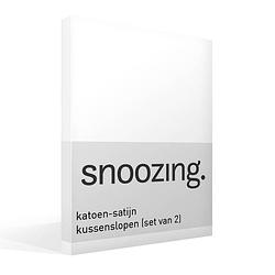 Foto van Snoozing - kussenslopen - set van 2 - katoen satijn - 50x70 - wit