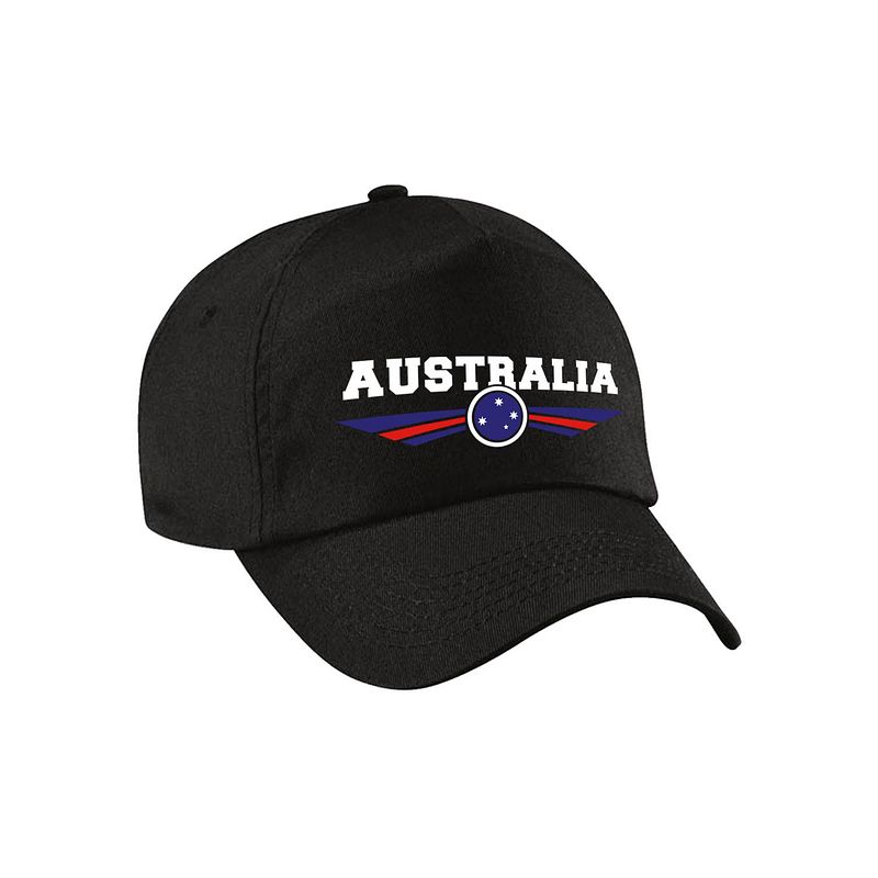 Foto van Australie / australia landen pet / baseball cap zwart voor volwassenen - verkleedhoofddeksels