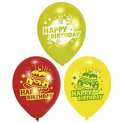 Foto van 12x stuks happy birthday ballonnen 23 cm - ballonnen