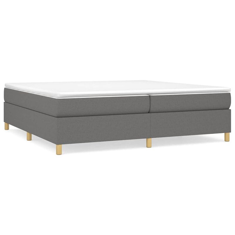 Foto van The living store boxspringbed - donkergrijs - 203 x 200 x 35 cm - pocketvering matras