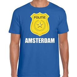 Foto van Carnaval shirt / outfit amsterdam politie embleem blauw voor heren xl - feestshirts