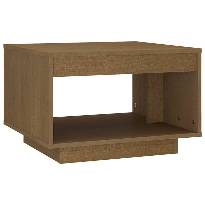 Foto van The living store salontafel 50x50x33-5 cm massief grenenhout honingbruin - tafel