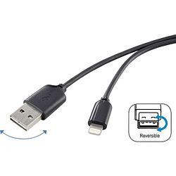 Foto van Renkforce apple ipad/iphone/ipod aansluitkabel [1x usb-a 2.0 stekker - 1x apple dock-stekker lightning] 1.00 m zwart