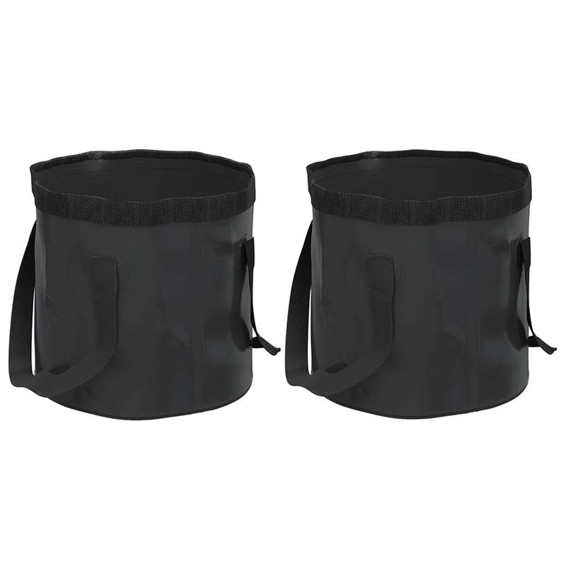 Foto van Vidaxl emmers 2 st inklapbaar 20 l pvc zwart