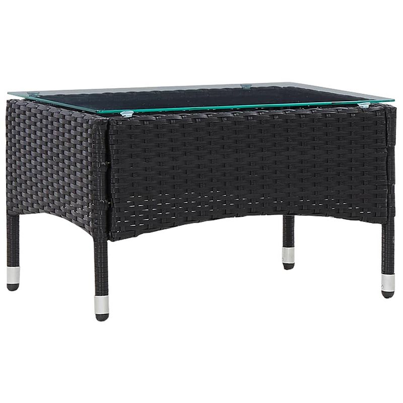 Foto van Vidaxl salontafel 60x40x36 cm poly rattan zwart