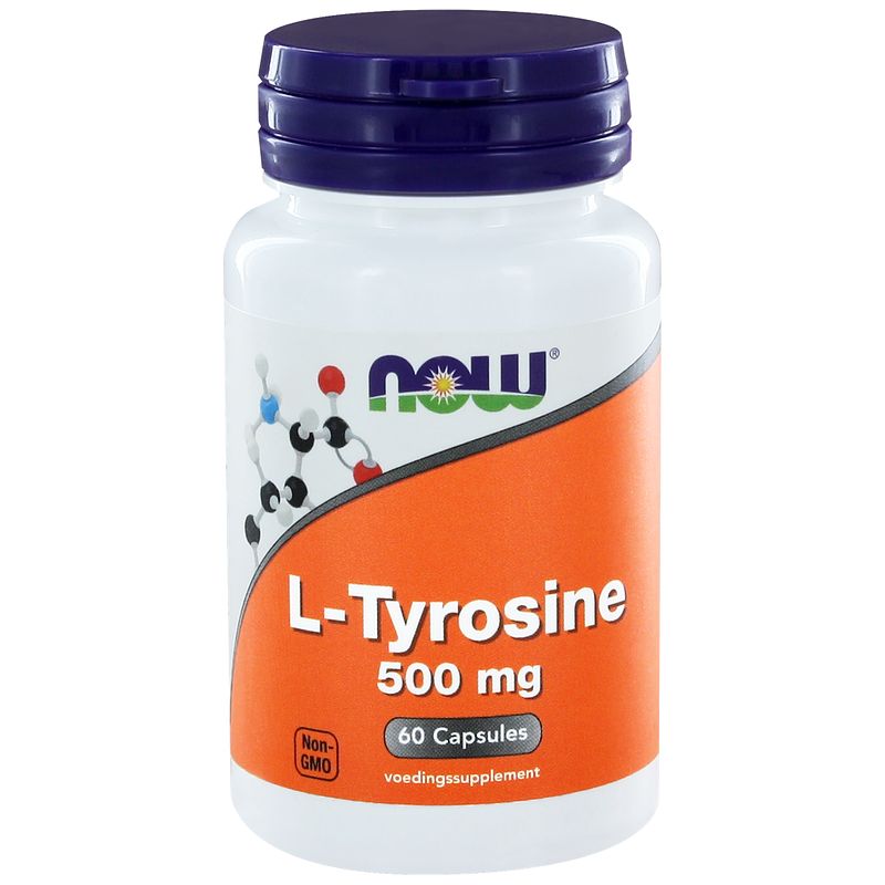 Foto van Now l-tyrosine 500mg capsules