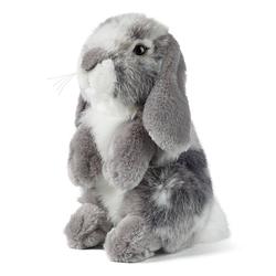 Foto van Living nature knuffel grey sitting lop eared rabbit 21 cm