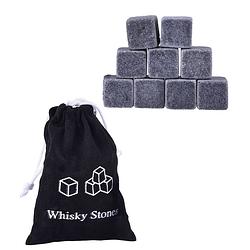 Foto van Basey whiskey stenen ijsblokjes - whisky stones herbruikbaar - ijsblok whiskey steen herbruikbaar - 9 stuks