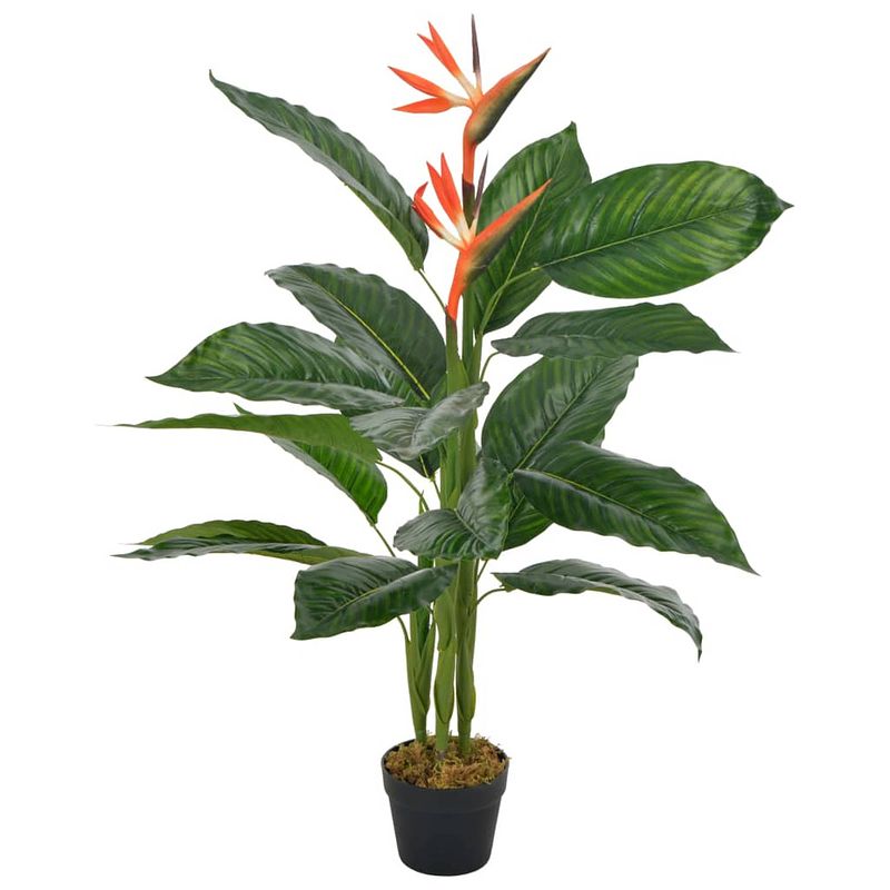 Foto van Vidaxl kunstplant met pot strelitzia 100 cm rood